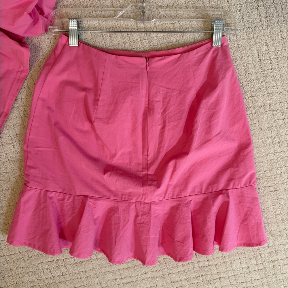 Showpo Pink Mini Skirt - Ruffle Hem - Picture 2 of 7